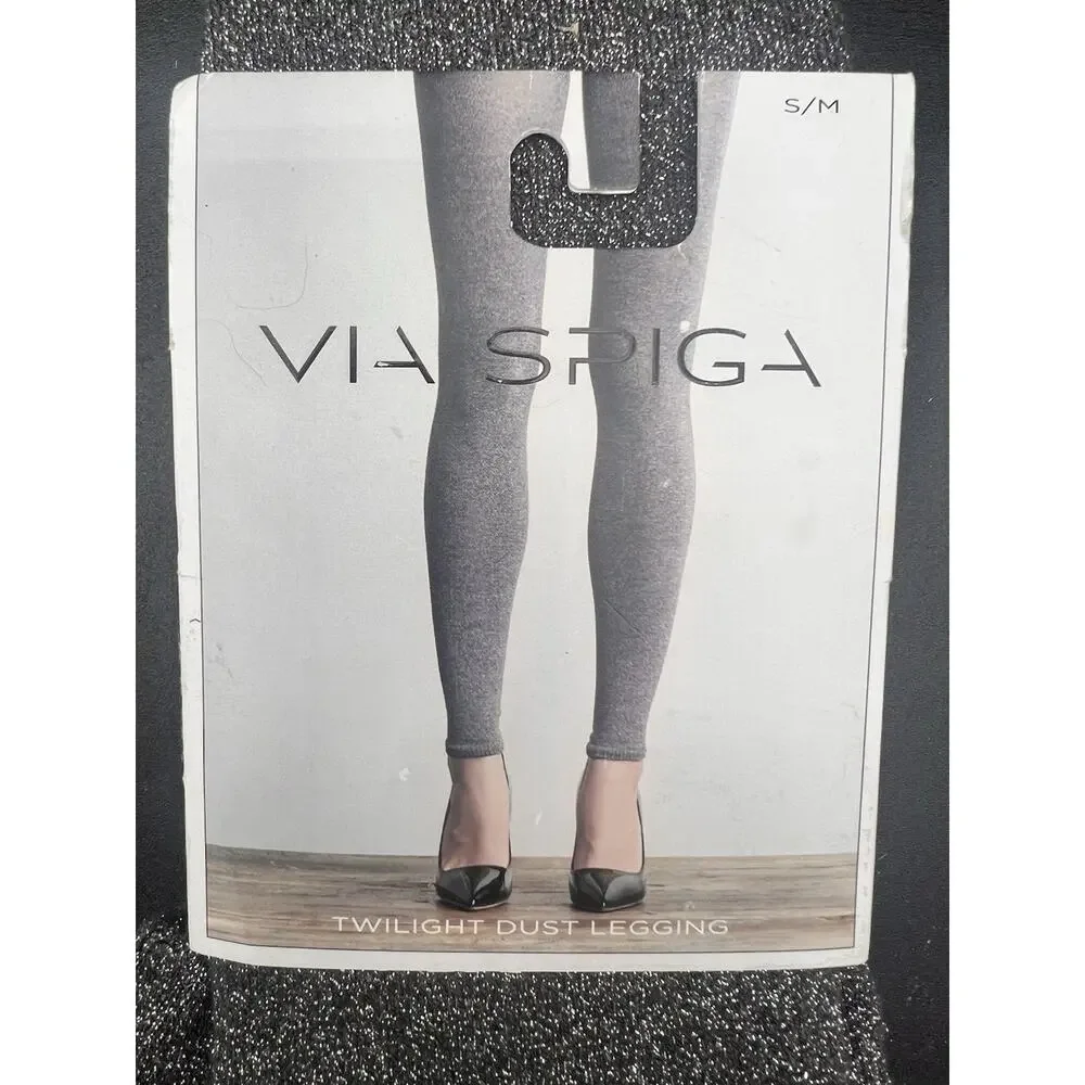 Via Spiga Tights Smoke Gray Size S/M NWT Twilight Dust Pattern New